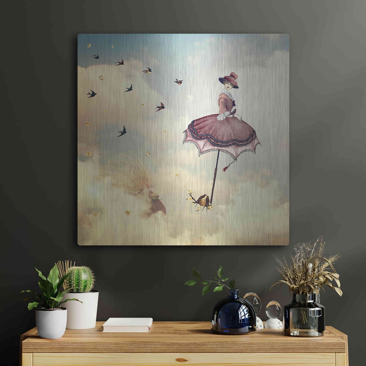 Luxe Metal Art 'Another Kind of Mary Poppins' by Paula Belle Flores, Metal Wall Art,24x24