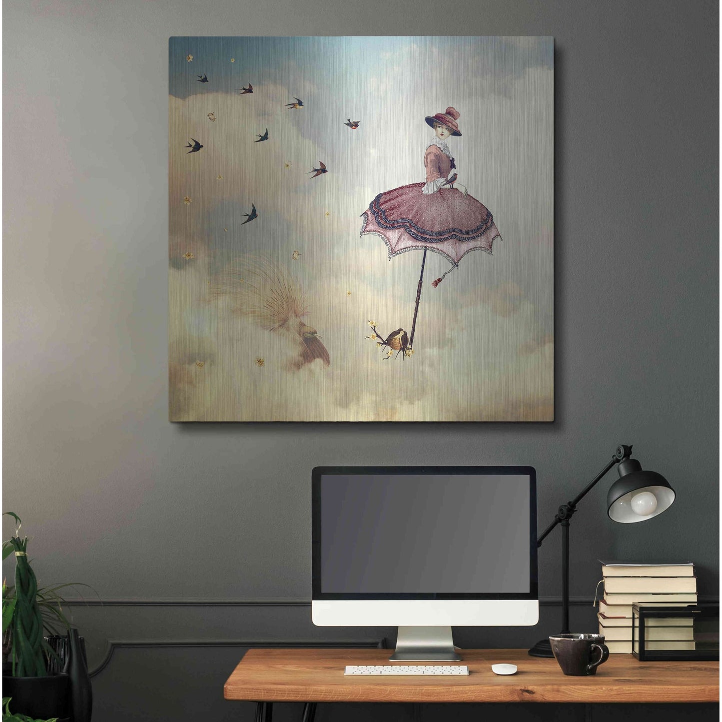 Luxe Metal Art 'Another Kind of Mary Poppins' by Paula Belle Flores, Metal Wall Art,36x36