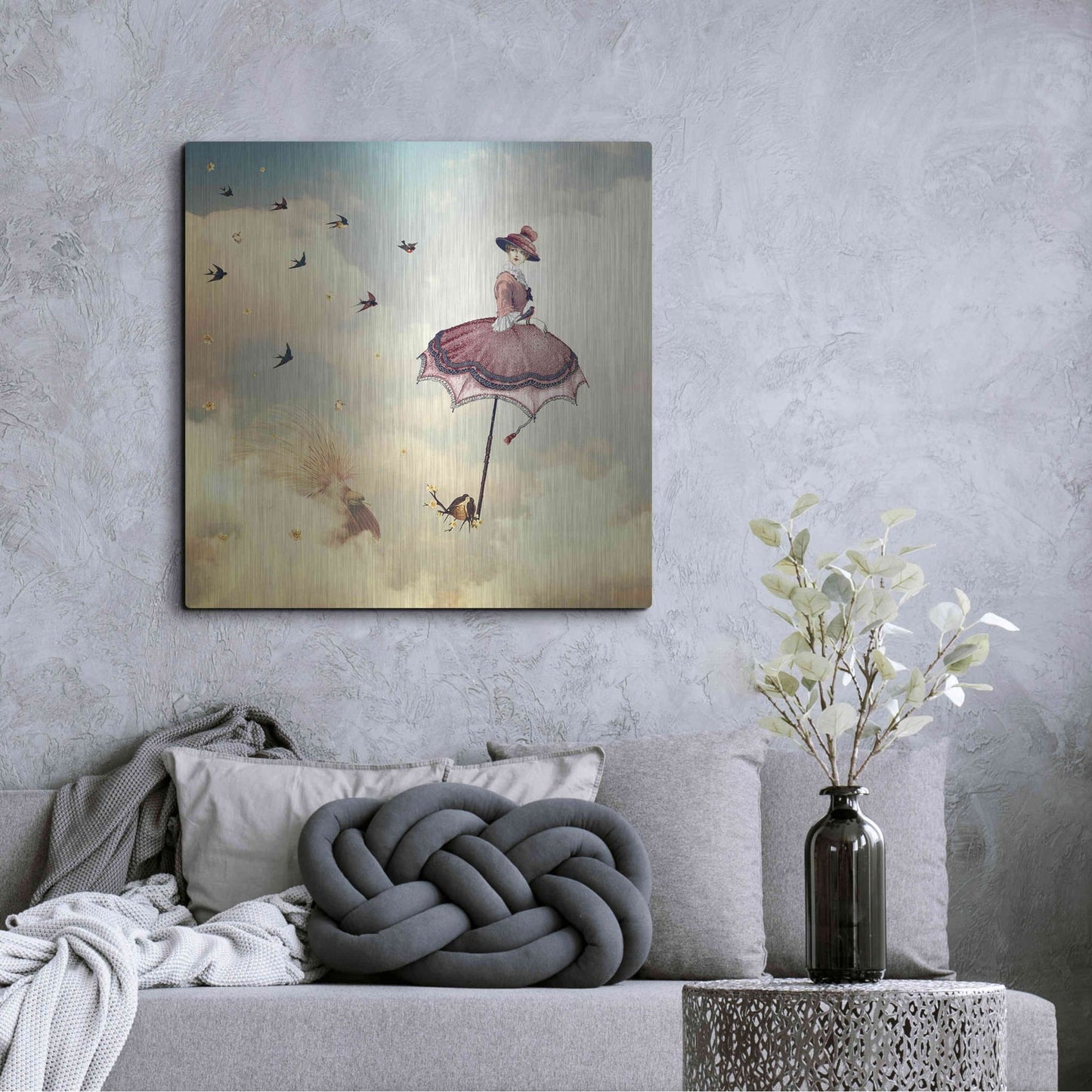 Luxe Metal Art 'Another Kind of Mary Poppins' by Paula Belle Flores, Metal Wall Art,36x36