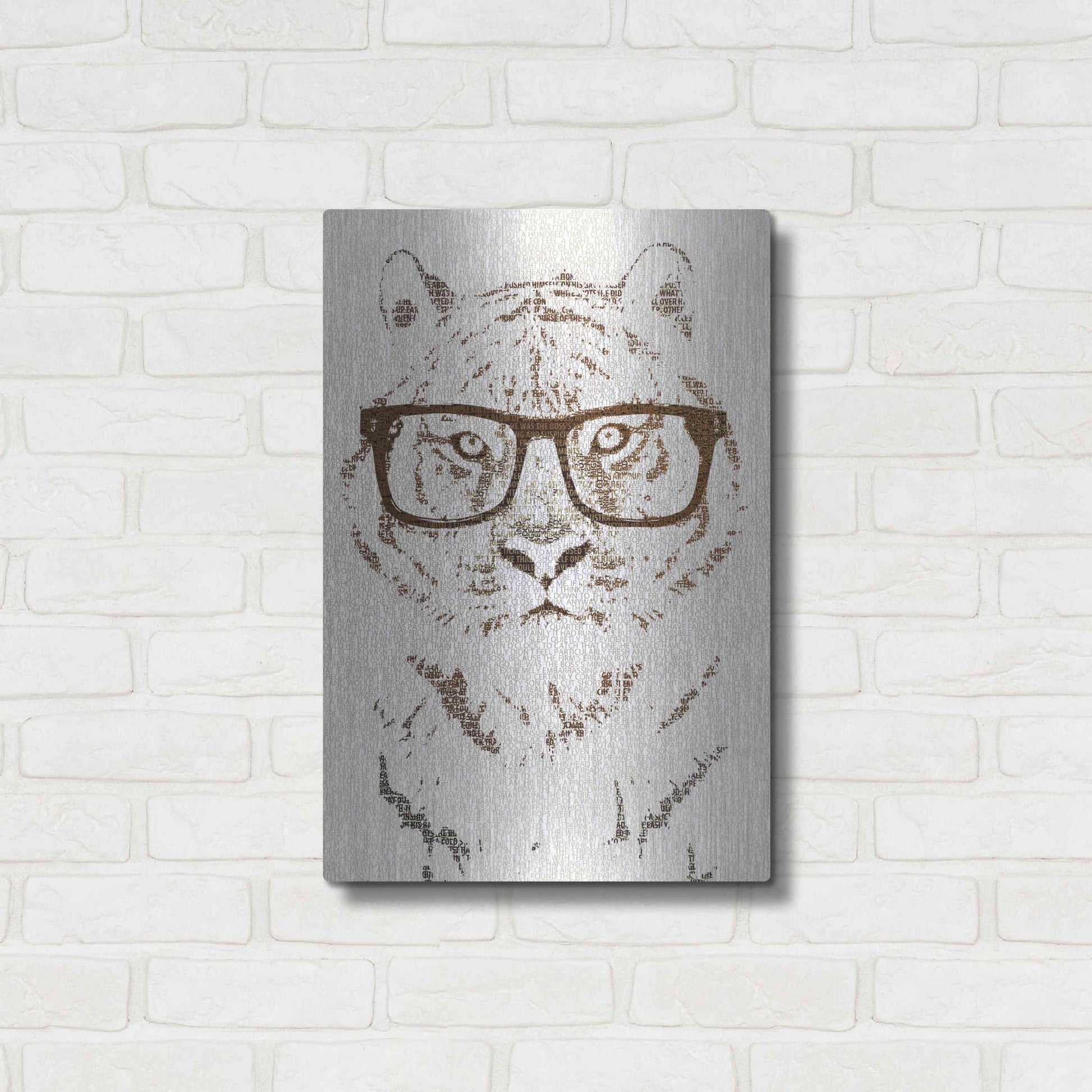 Luxe Metal Art 'Hipster Tiger' by Paula Belle Flores, Metal Wall Art,16x24