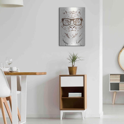 Luxe Metal Art 'Hipster Tiger' by Paula Belle Flores, Metal Wall Art,16x24