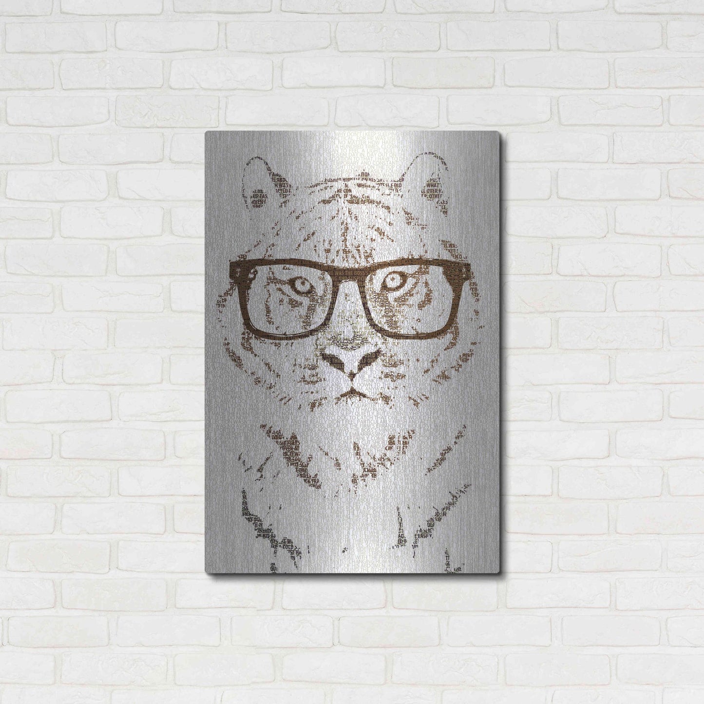 Luxe Metal Art 'Hipster Tiger' by Paula Belle Flores, Metal Wall Art,24x36