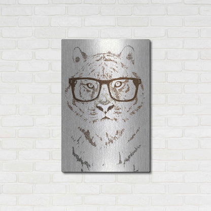 Luxe Metal Art 'Hipster Tiger' by Paula Belle Flores, Metal Wall Art,24x36