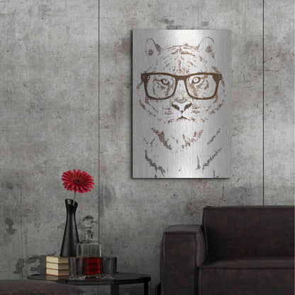 Luxe Metal Art 'Hipster Tiger' by Paula Belle Flores, Metal Wall Art,24x36