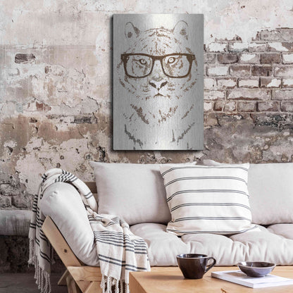 Luxe Metal Art 'Hipster Tiger' by Paula Belle Flores, Metal Wall Art,24x36