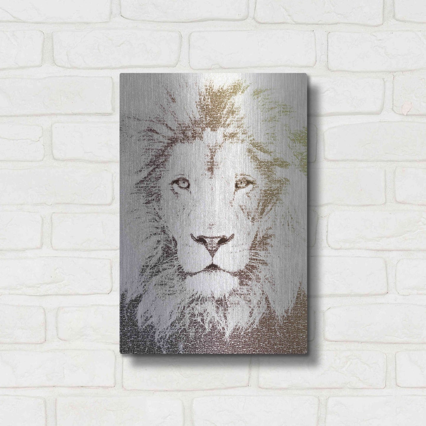 Luxe Metal Art 'Lion' by Paula Belle Flores, Metal Wall Art,12x16