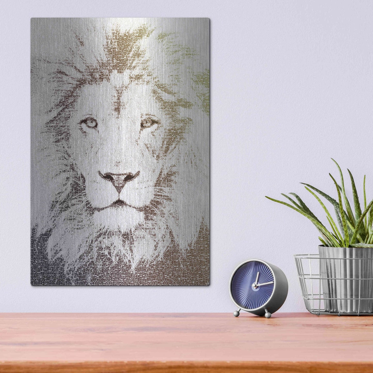 Luxe Metal Art 'Lion' by Paula Belle Flores, Metal Wall Art,12x16