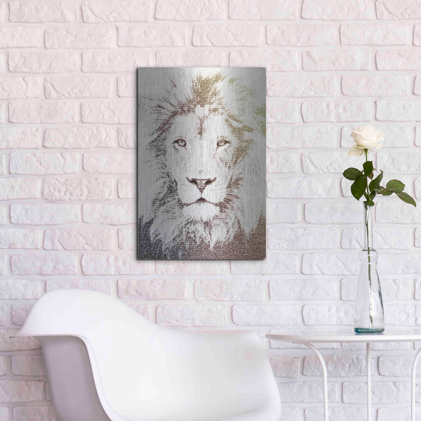Luxe Metal Art 'Lion' by Paula Belle Flores, Metal Wall Art,16x24