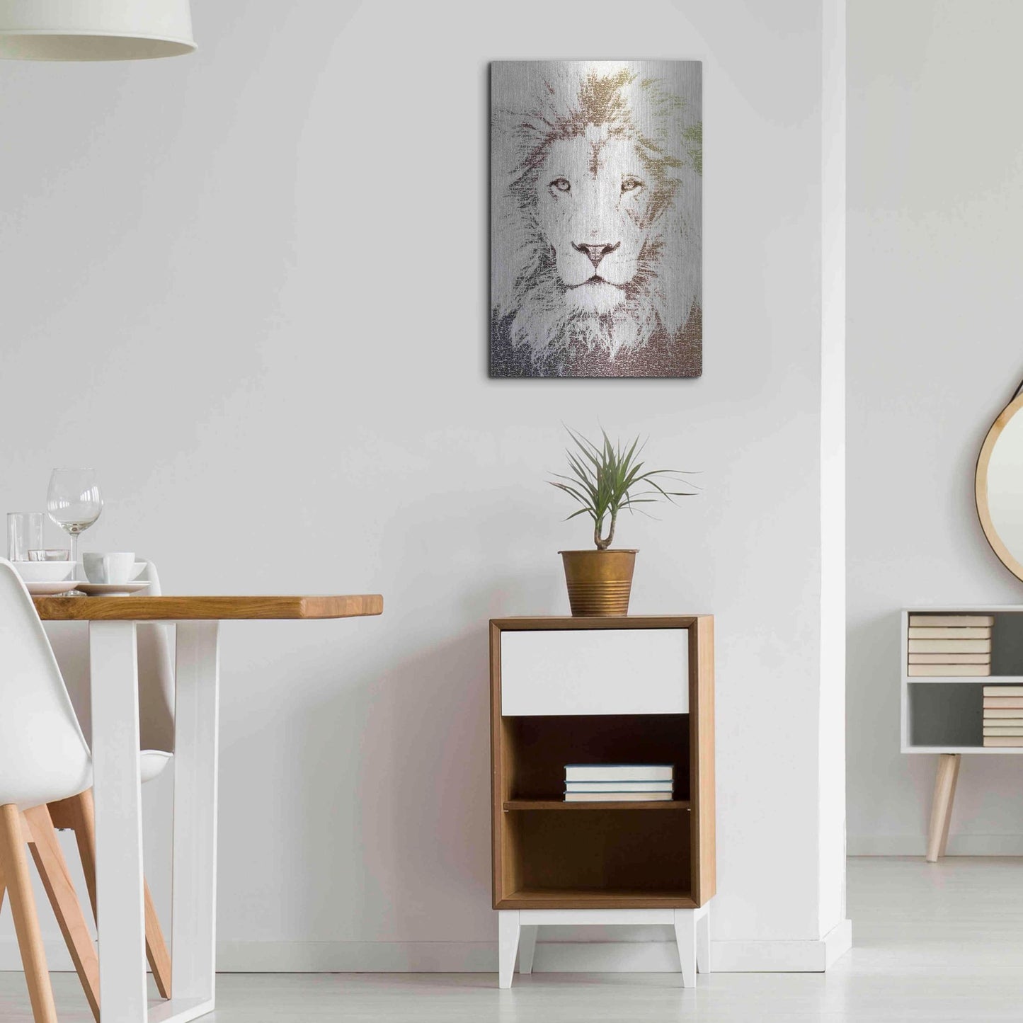 Luxe Metal Art 'Lion' by Paula Belle Flores, Metal Wall Art,16x24