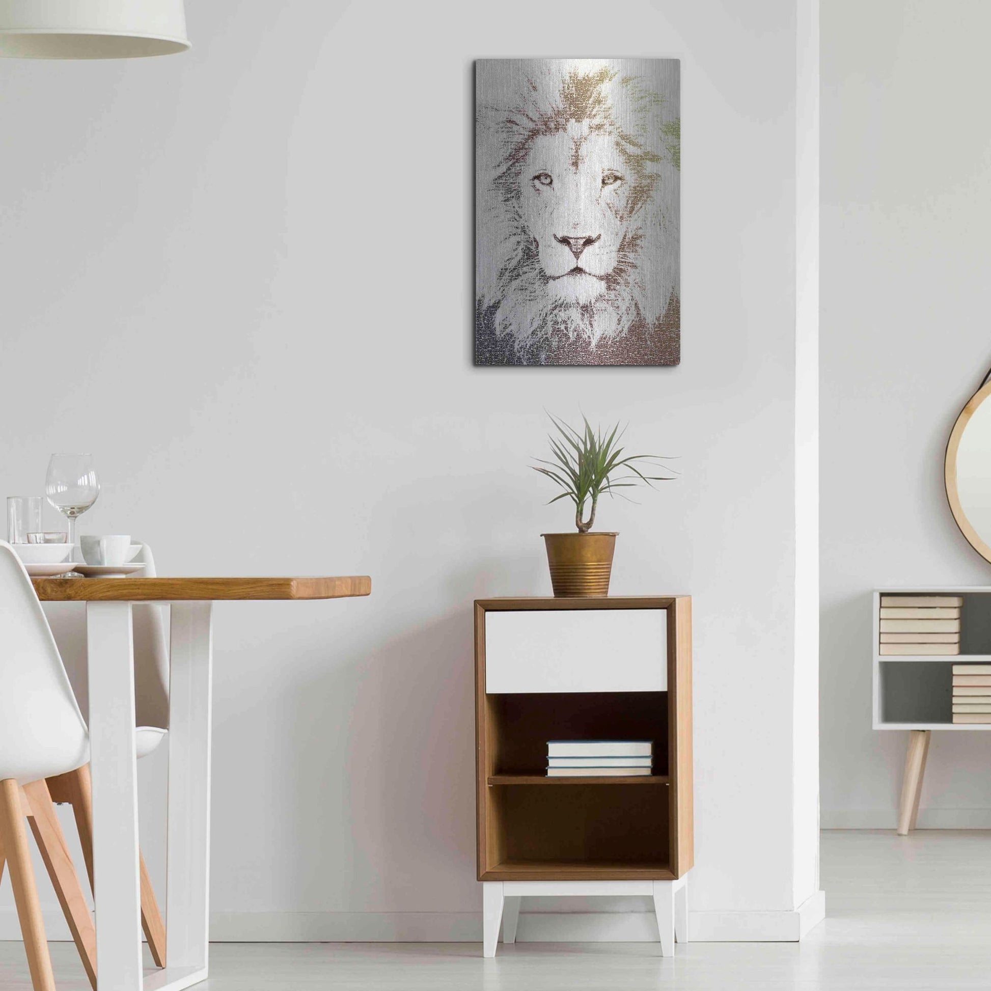 Luxe Metal Art 'Lion' by Paula Belle Flores, Metal Wall Art,16x24