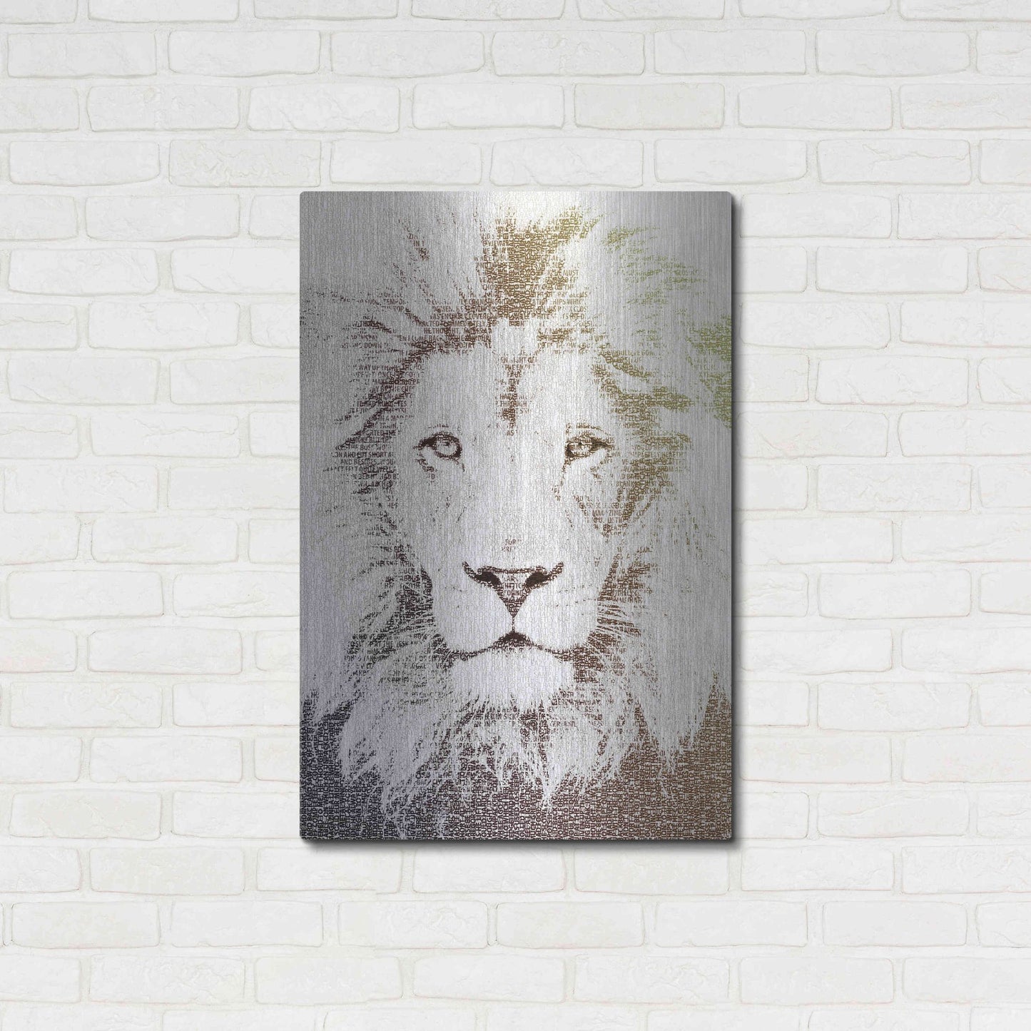 Luxe Metal Art 'Lion' by Paula Belle Flores, Metal Wall Art,24x36