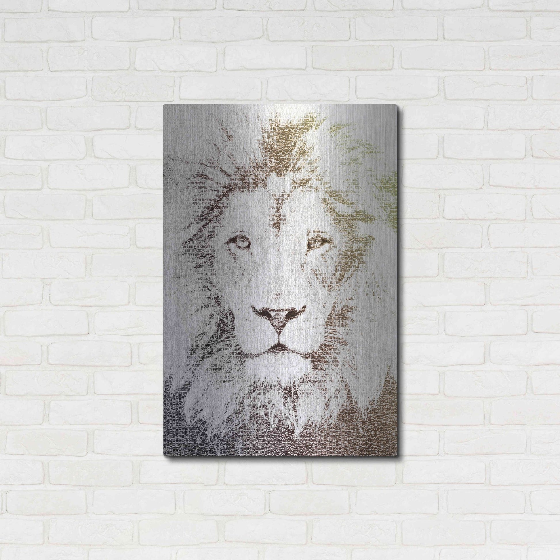 Luxe Metal Art 'Lion' by Paula Belle Flores, Metal Wall Art,24x36