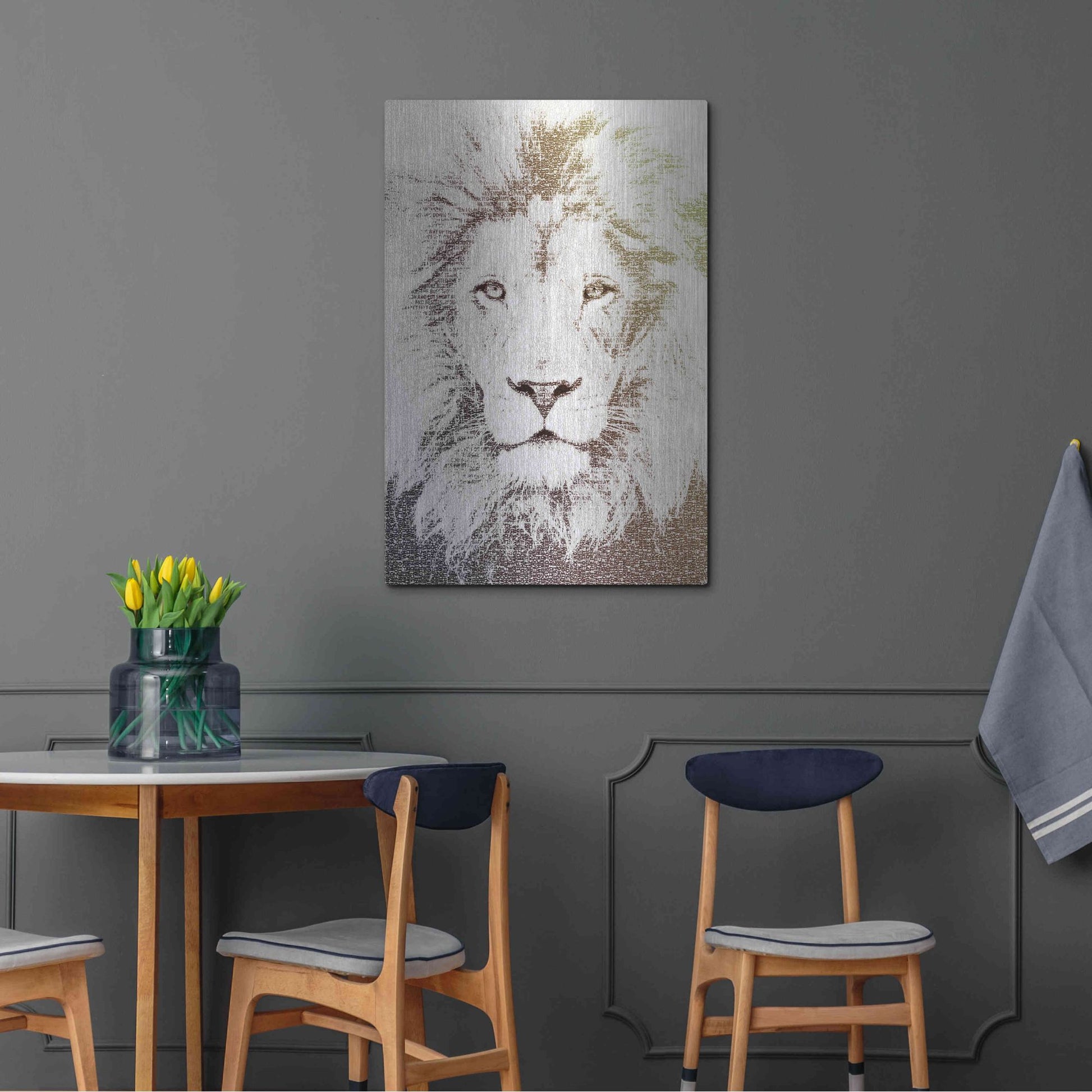 Luxe Metal Art 'Lion' by Paula Belle Flores, Metal Wall Art,24x36