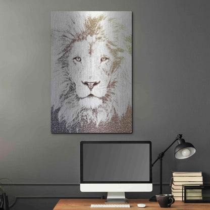 Luxe Metal Art 'Lion' by Paula Belle Flores, Metal Wall Art,24x36