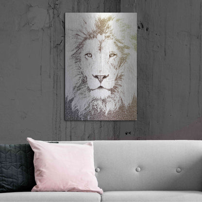 Luxe Metal Art 'Lion' by Paula Belle Flores, Metal Wall Art,24x36