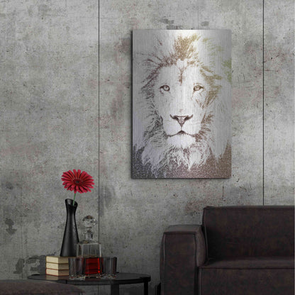 Luxe Metal Art 'Lion' by Paula Belle Flores, Metal Wall Art,24x36