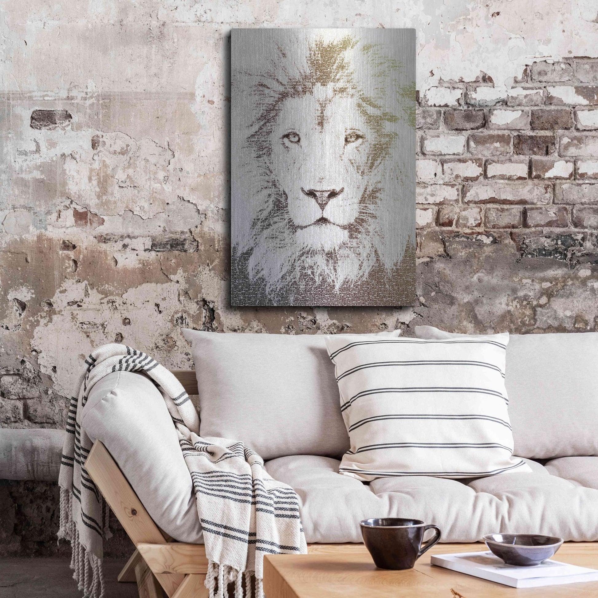 Luxe Metal Art 'Lion' by Paula Belle Flores, Metal Wall Art,24x36