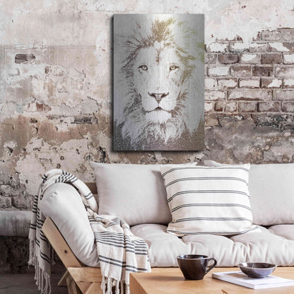 Luxe Metal Art 'Lion' by Paula Belle Flores, Metal Wall Art,24x36