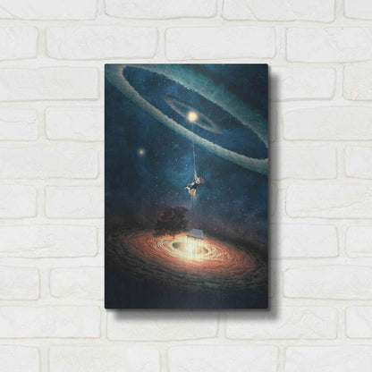 Luxe Metal Art 'My Dream House in Another Galaxy' by Paula Belle Flores, Metal Wall Art,12x16