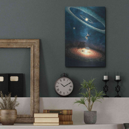 Luxe Metal Art 'My Dream House in Another Galaxy' by Paula Belle Flores, Metal Wall Art,12x16
