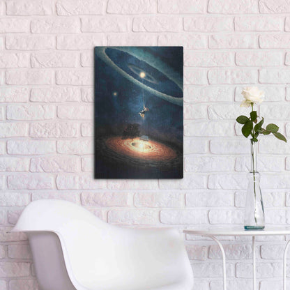 Luxe Metal Art 'My Dream House in Another Galaxy' by Paula Belle Flores, Metal Wall Art,16x24