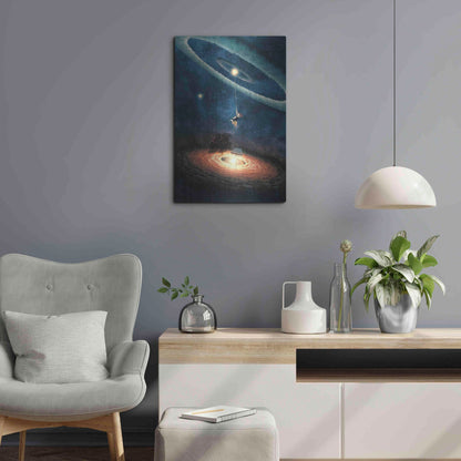 Luxe Metal Art 'My Dream House in Another Galaxy' by Paula Belle Flores, Metal Wall Art,16x24
