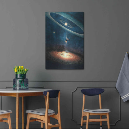 Luxe Metal Art 'My Dream House in Another Galaxy' by Paula Belle Flores, Metal Wall Art,24x36