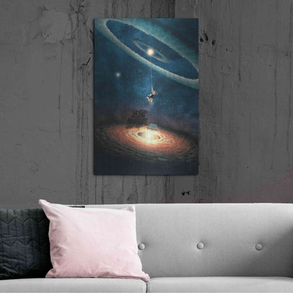 Luxe Metal Art 'My Dream House in Another Galaxy' by Paula Belle Flores, Metal Wall Art,24x36