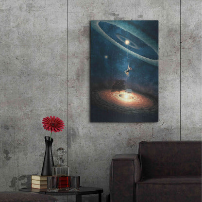 Luxe Metal Art 'My Dream House in Another Galaxy' by Paula Belle Flores, Metal Wall Art,24x36