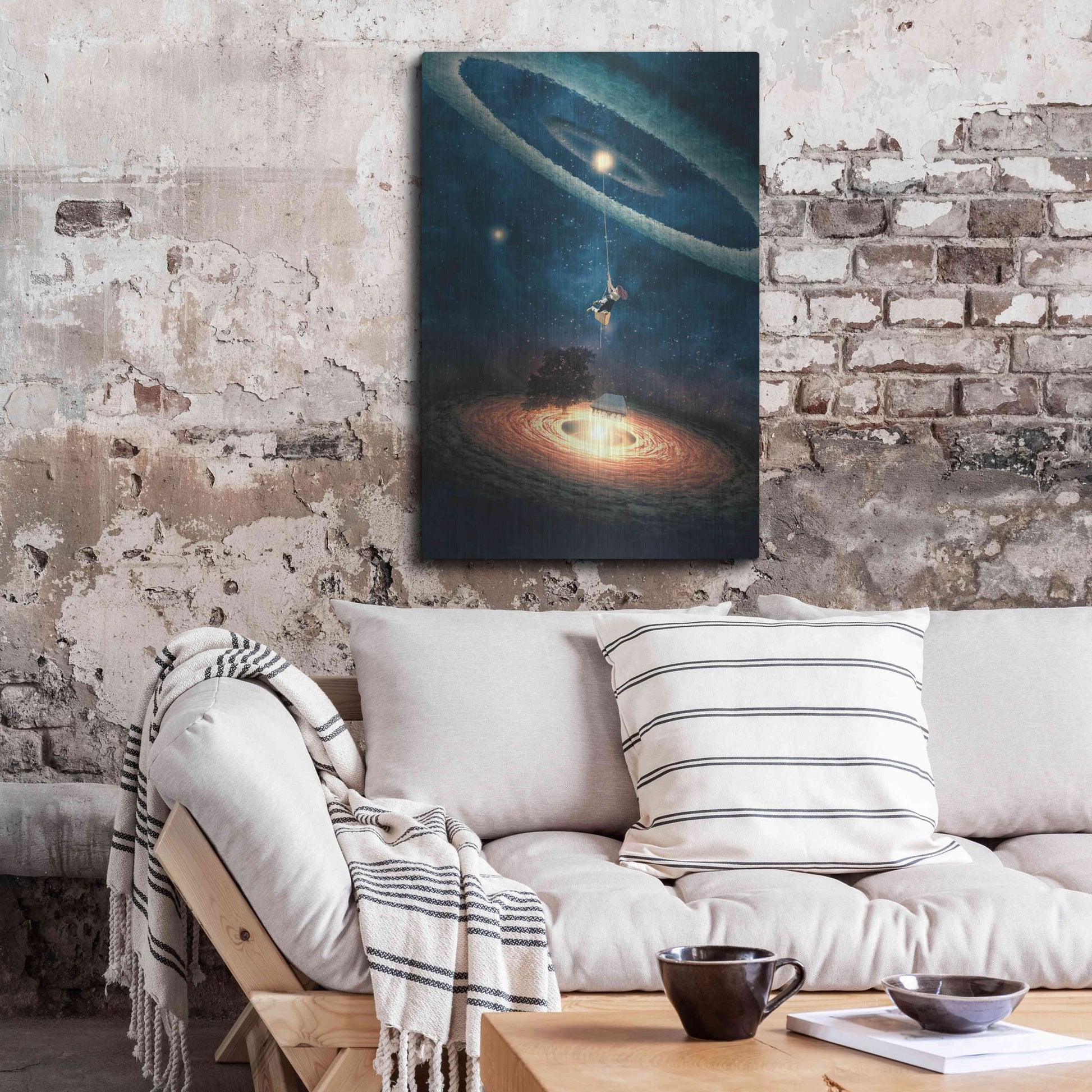 Luxe Metal Art 'My Dream House in Another Galaxy' by Paula Belle Flores, Metal Wall Art,24x36