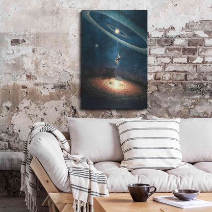 Luxe Metal Art 'My Dream House in Another Galaxy' by Paula Belle Flores, Metal Wall Art,24x36