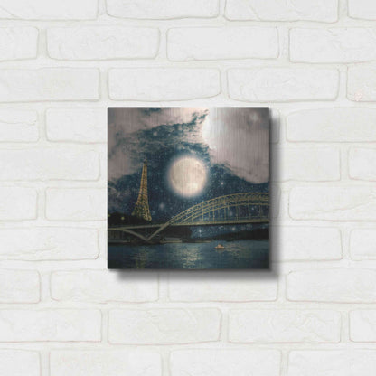 Luxe Metal Art 'One Starry Night in Paris' by Paula Belle Flores, Metal Wall Art,12x12