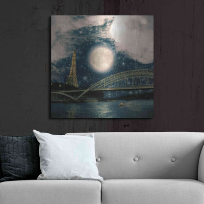 Luxe Metal Art 'One Starry Night in Paris' by Paula Belle Flores, Metal Wall Art,36x36