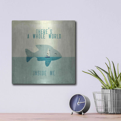 Luxe Metal Art 'There Is A World Inside of Me' by Paula Belle Flores, Metal Wall Art,12x12