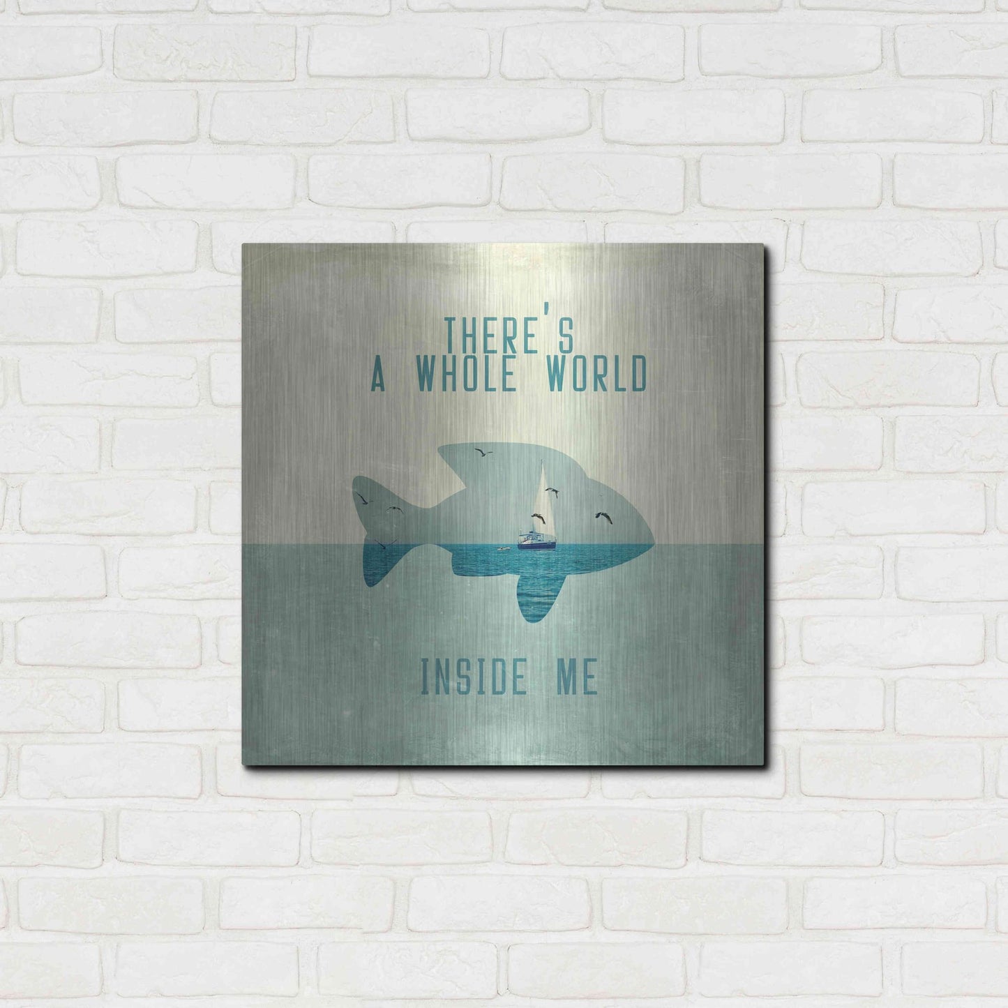 Luxe Metal Art 'There Is A World Inside of Me' by Paula Belle Flores, Metal Wall Art,24x24