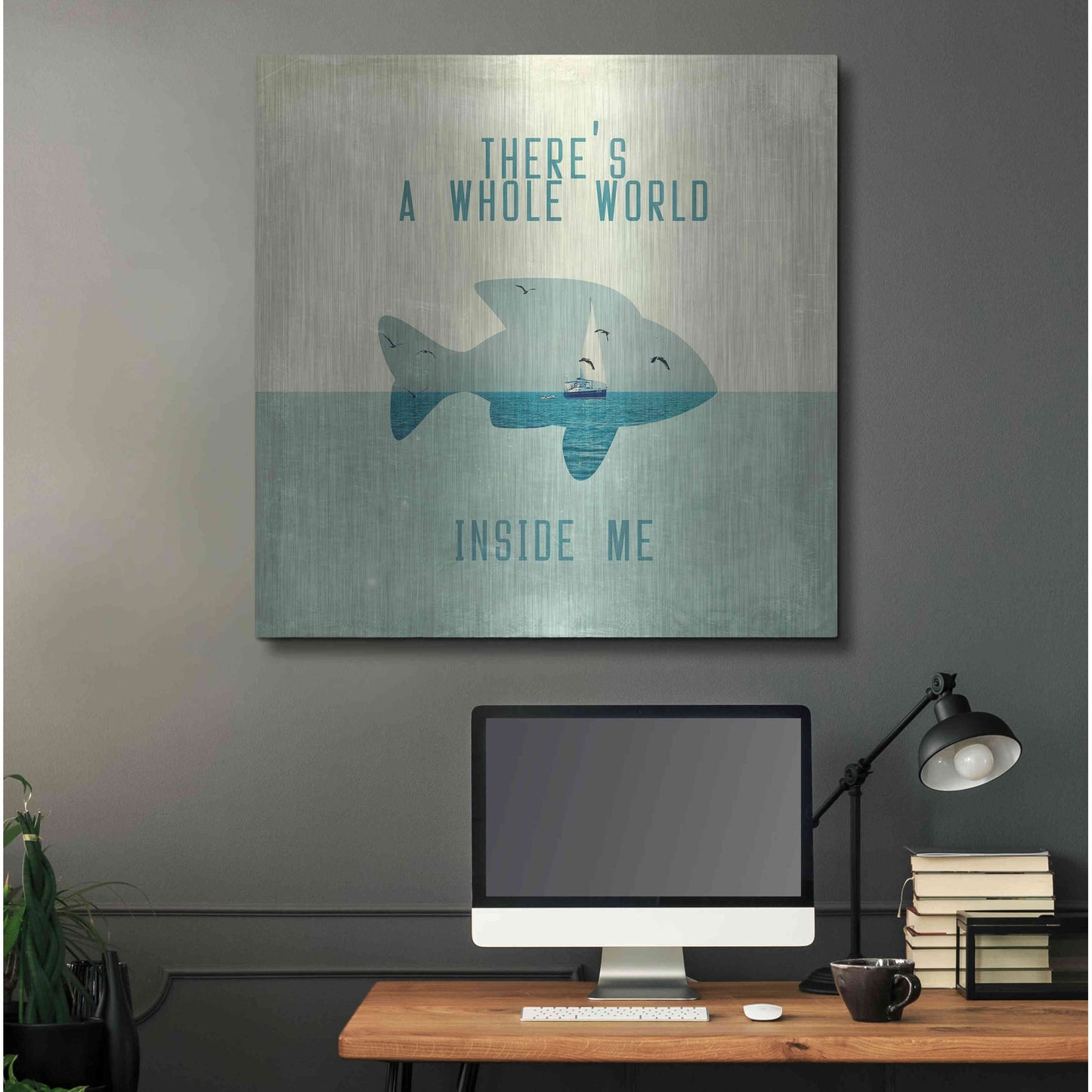 Luxe Metal Art 'There Is A World Inside of Me' by Paula Belle Flores, Metal Wall Art,36x36