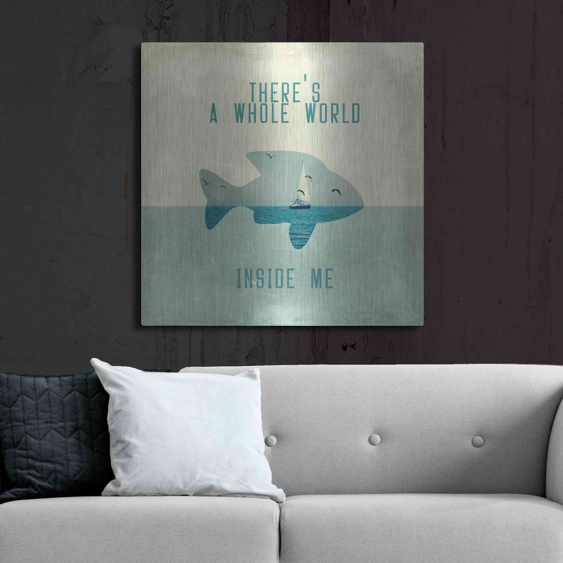 Luxe Metal Art 'There Is A World Inside of Me' by Paula Belle Flores, Metal Wall Art,36x36