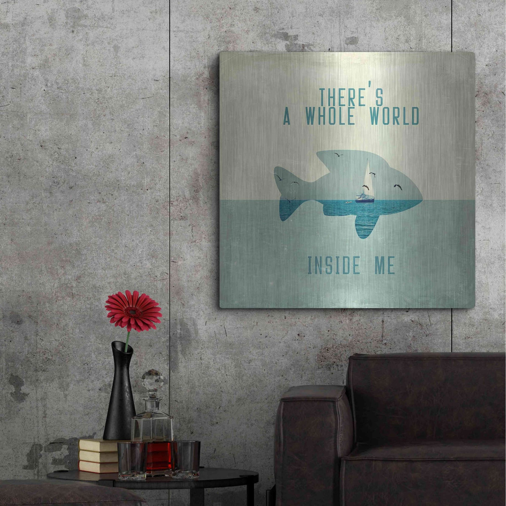 Luxe Metal Art 'There Is A World Inside of Me' by Paula Belle Flores, Metal Wall Art,36x36