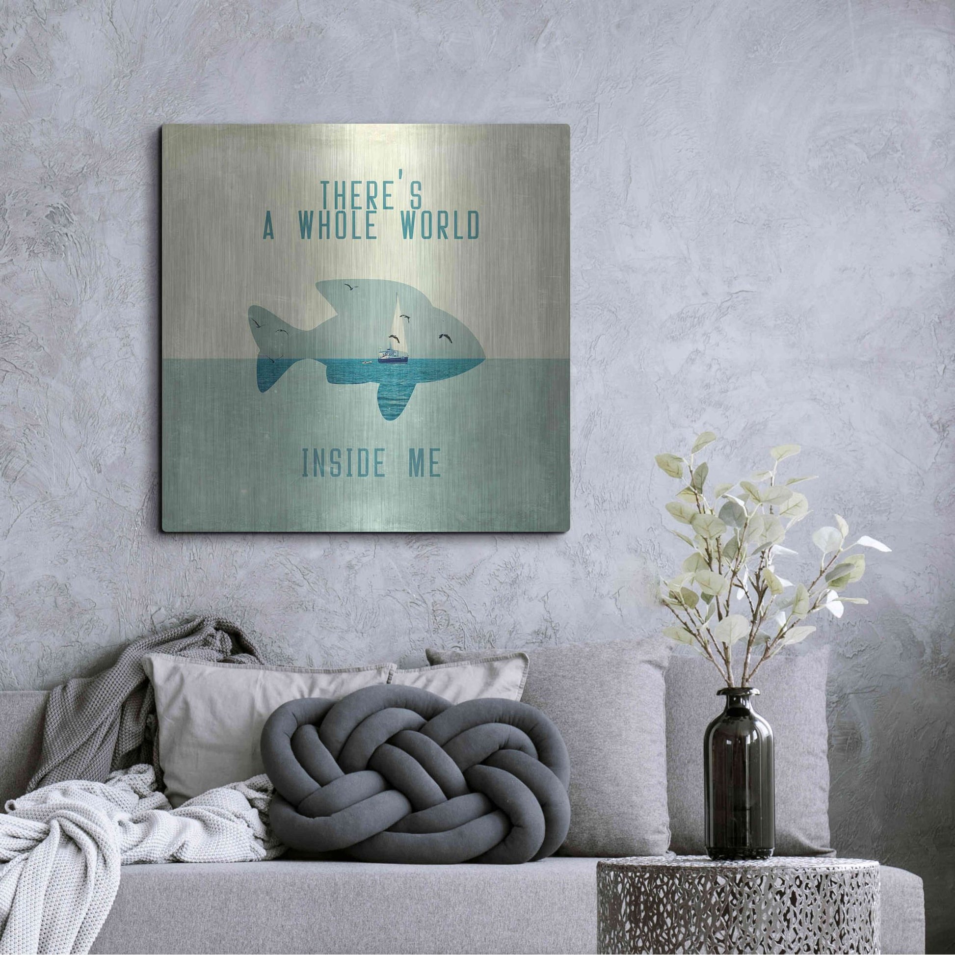 Luxe Metal Art 'There Is A World Inside of Me' by Paula Belle Flores, Metal Wall Art,36x36