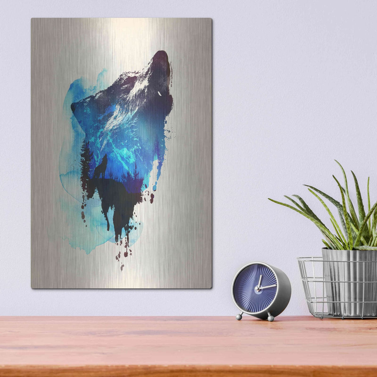 'Alone As a Wolf' by Robert Farkas – Metal Wall Art, 12x16 room view