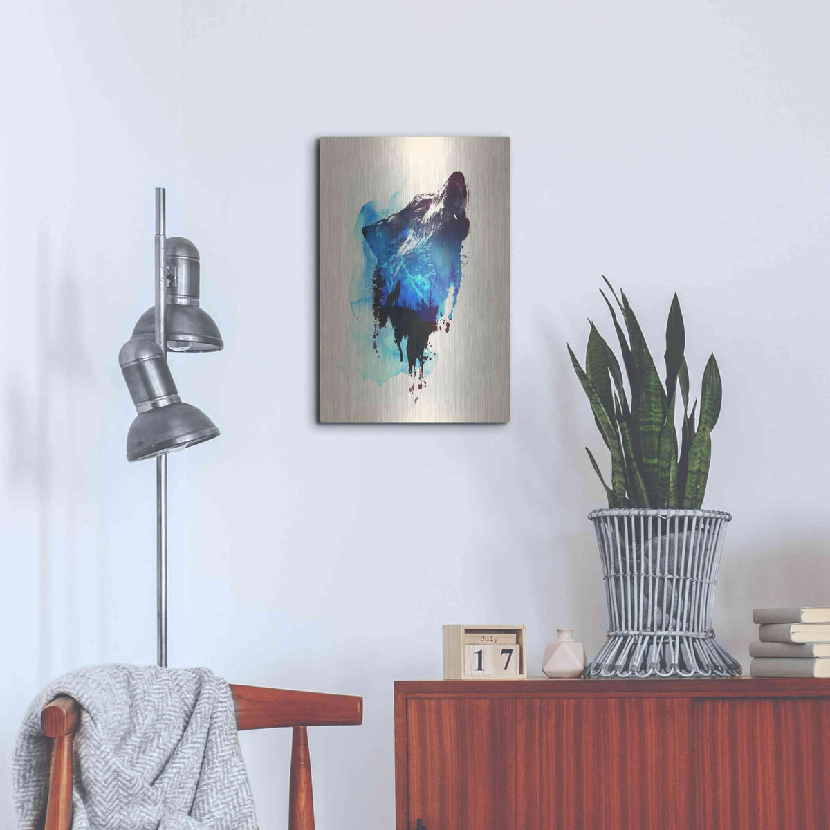 'Alone As a Wolf' by Robert Farkas – Metal Wall Art, 16x24 room view