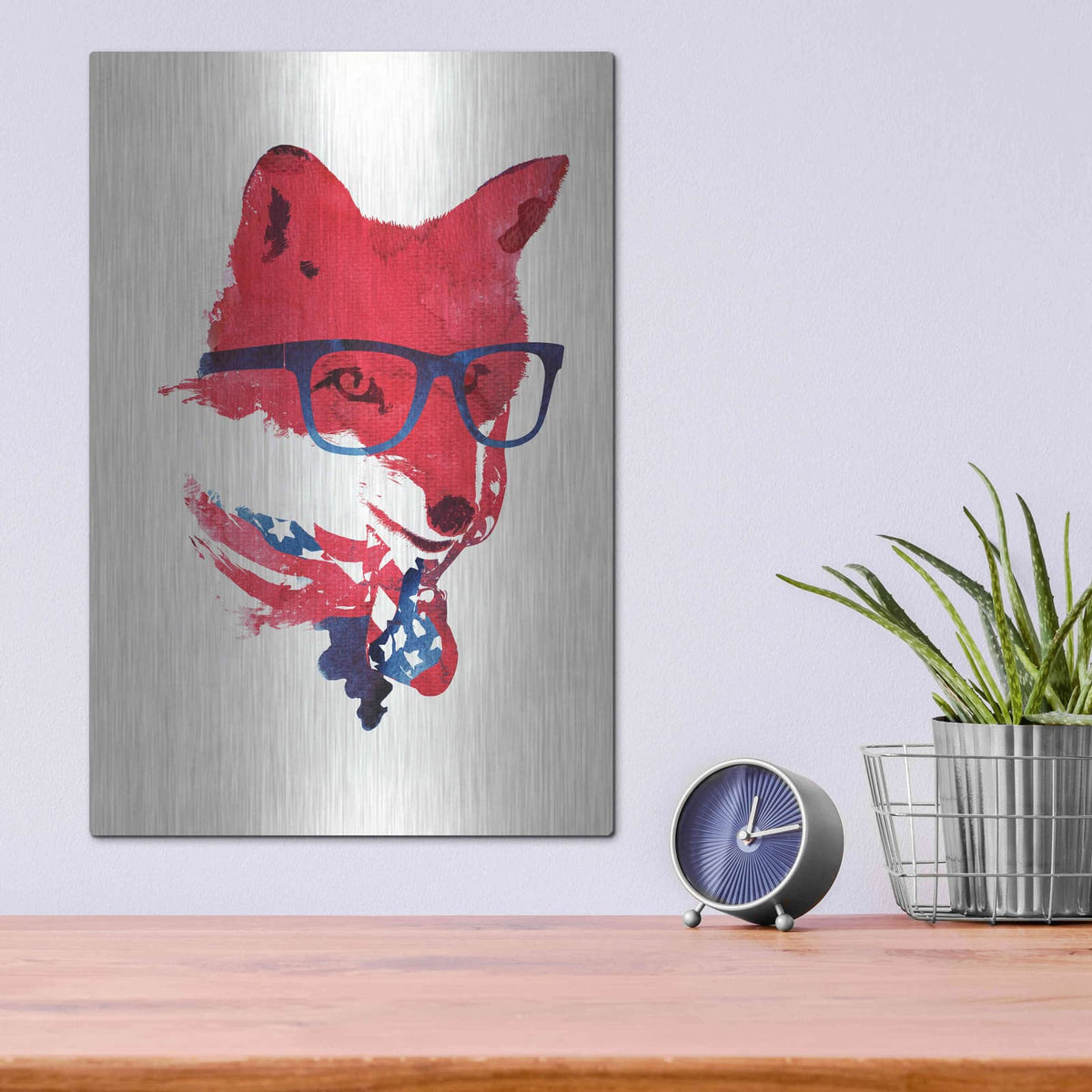 'American Fox' by Robert Farkas – Metal Wall Art, 12x16 room view