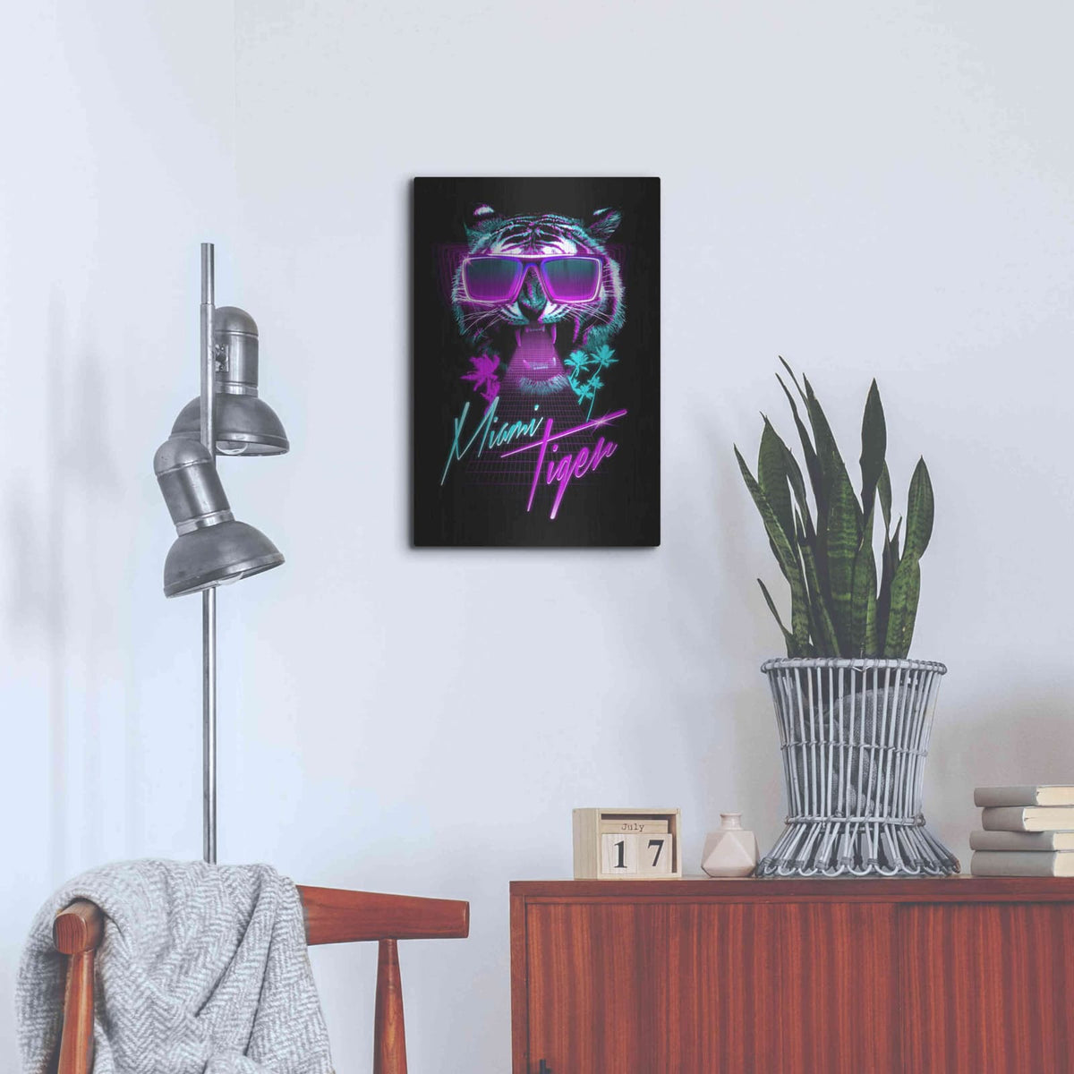 'Miami Tiger' by Robert Farkas – Metal Wall Art, 16x24 room view