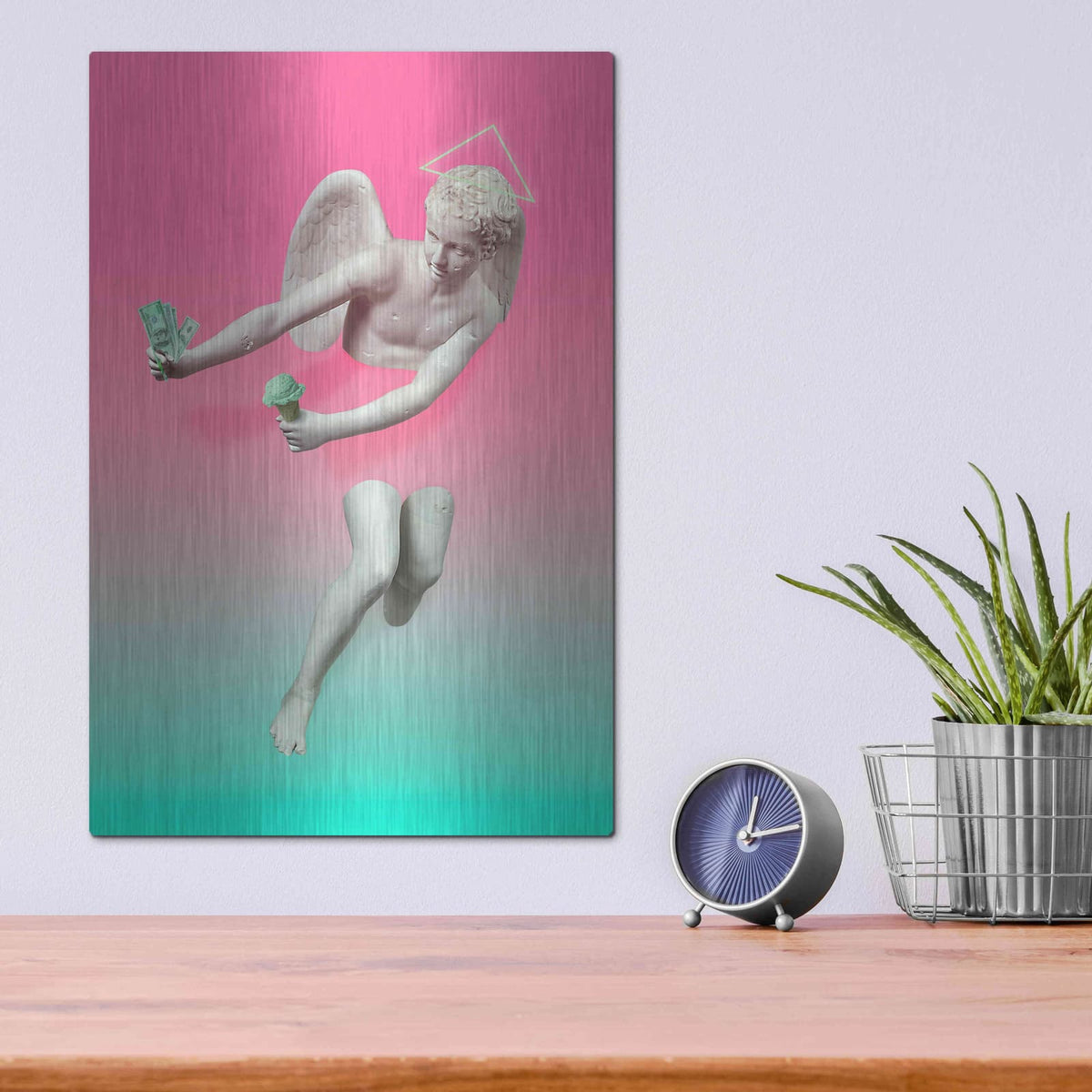 'Money & Pistachio' by Robert Farkas – Metal Wall Art, 12x16 room view