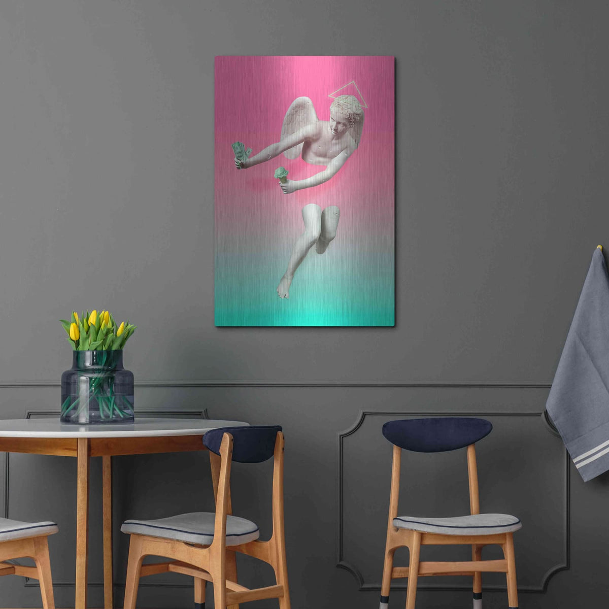 'Money & Pistachio' by Robert Farkas – Metal Wall Art, 24x36 room view