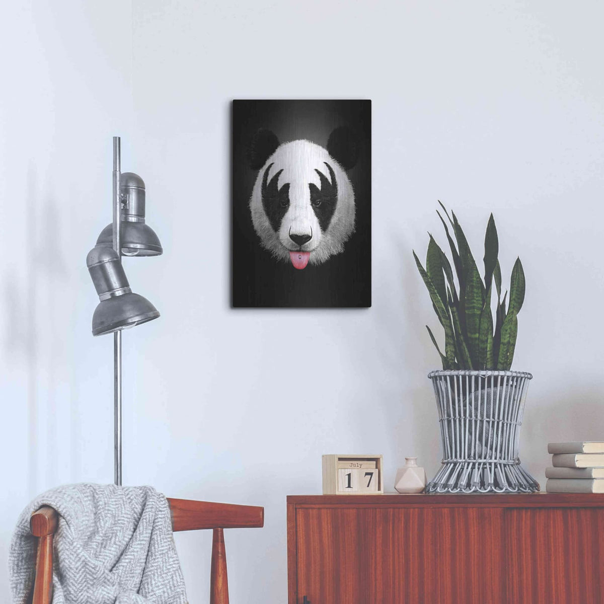 'Panda Rocks' by Robert Farkas – Metal Wall Art, 16x24 room view