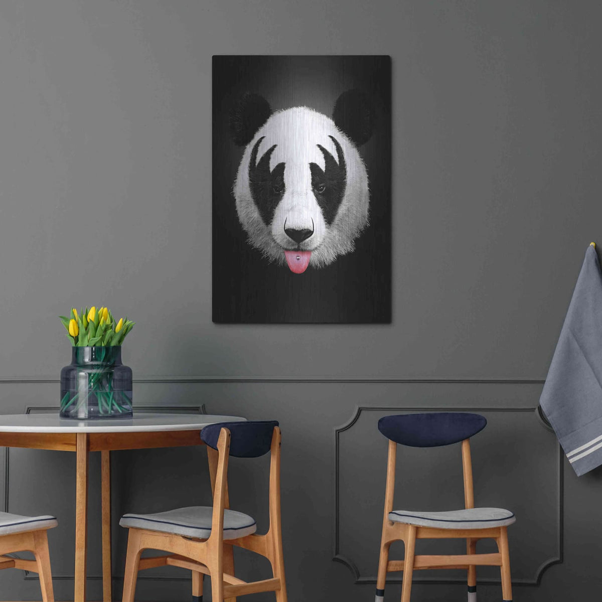 'Panda Rocks' by Robert Farkas – Metal Wall Art, 24x36 room view