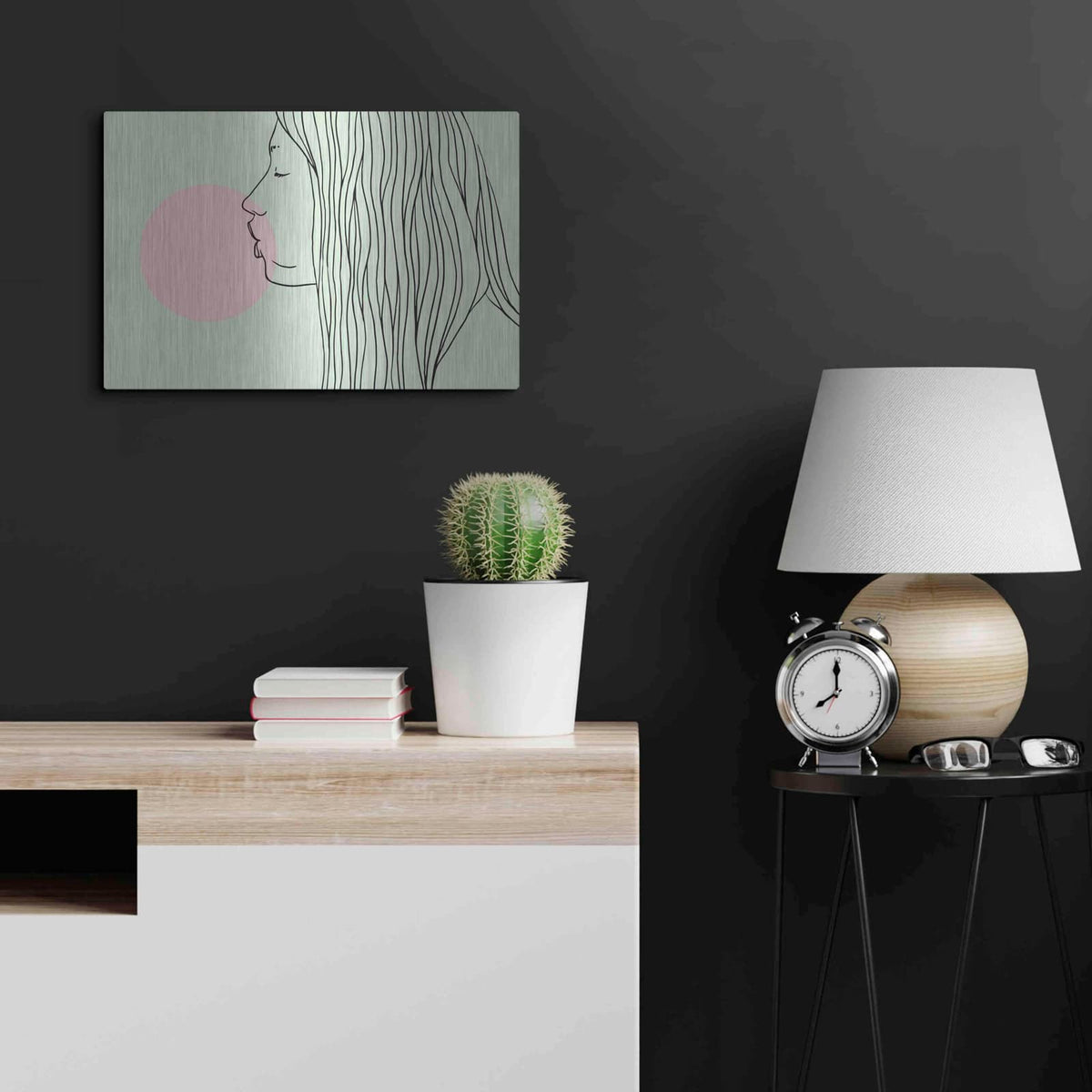 'Pink Bubble Gum' by Robert Farkas – Metal Wall Art, 24x16 room view