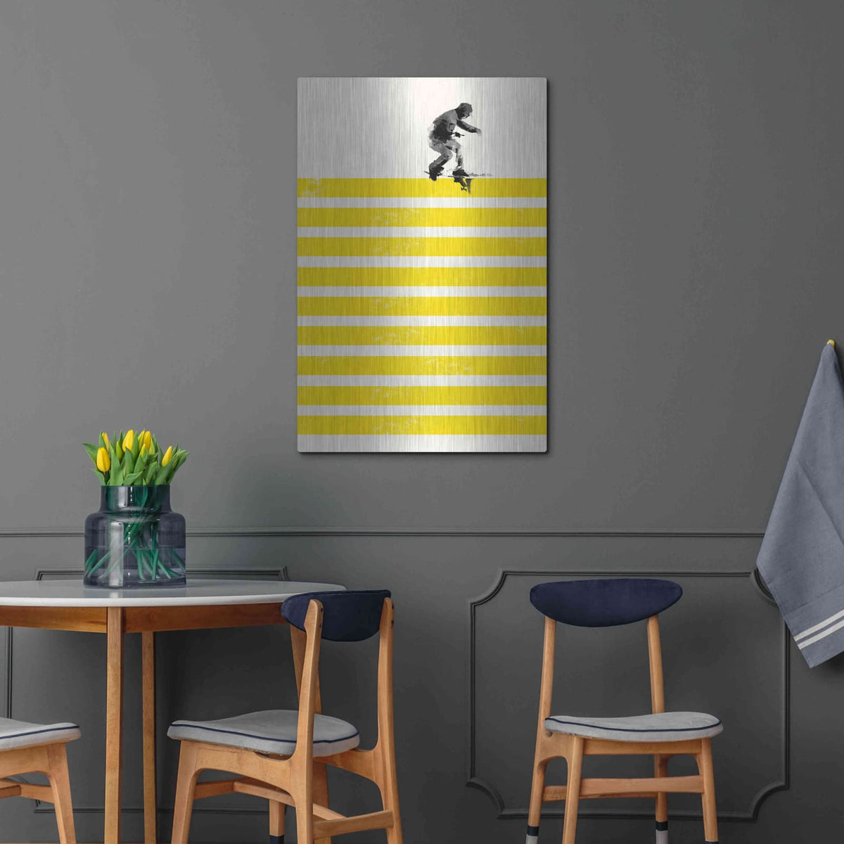 'Slide in Stripes' by Robert Farkas – Metal Wall Art, 24x36 room view