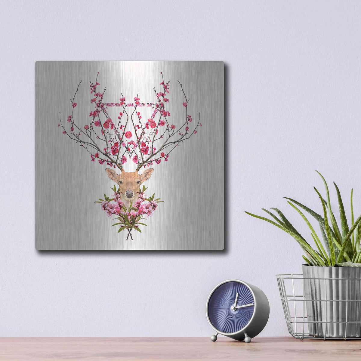 'Spring Deer' by Robert Farkas – Metal Wall Art, 12x12 room view